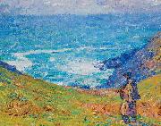 Pecheur sur falaise John Peter Russell